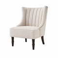 Ohrensessel Beige mit Polyesterbezug und Massivholzbeinen 75 x 82 x 104 cm