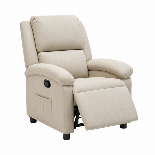 Relaxsessel mit manueller Liegefunktion Beige Polyester 88 x 94 x 101 cm