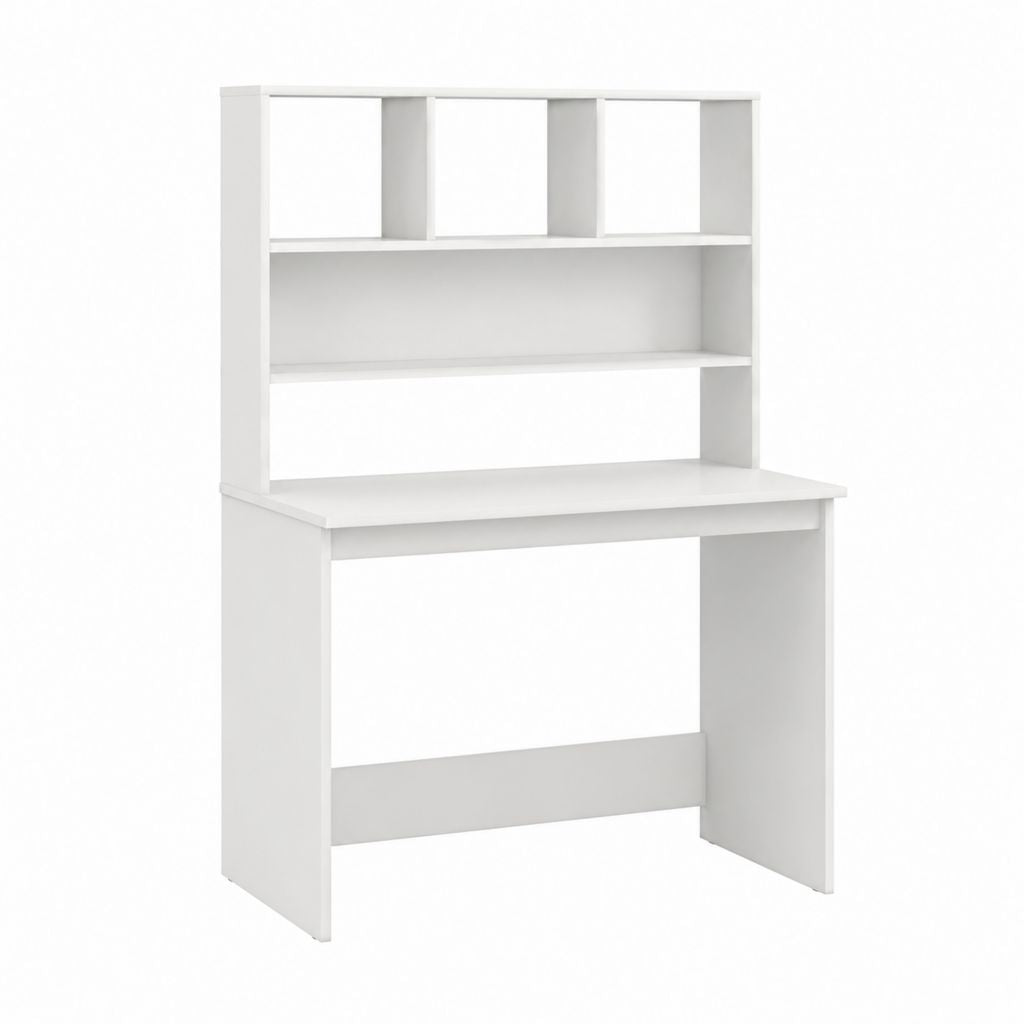 Schreibtisch mit Aufsatzregal Weiß Spanplatte Rechteckig 80 x 50 x 140 cm