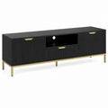 TV-Lowboard Fernsehtisch Schwarz Spanplatte Rechteckig 160 x 40 x 55 cm