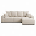 Ecksofa mit Recamiere rechts Beige aus Polyester 260 x 160 x 85 cm