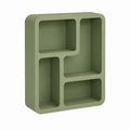 Bücherregal Bodenregal Olivgrün MDF Rechteckig mit 4 Fächern 60 x 30 x 80 cm