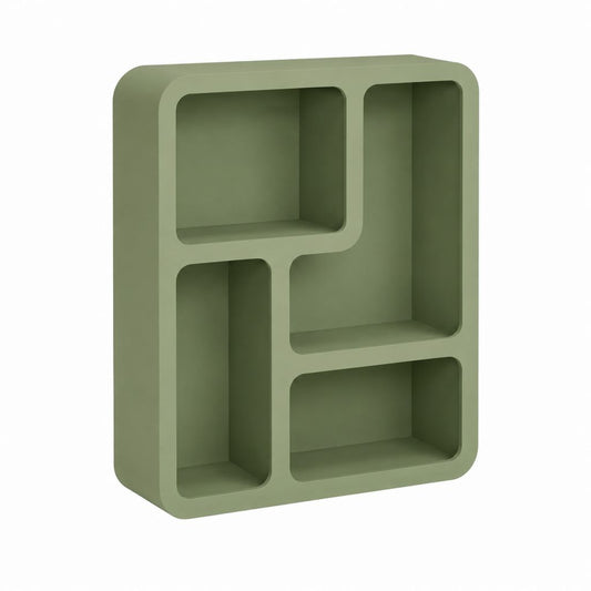 Bücherregal Bodenregal Olivgrün MDF Rechteckig mit 4 Fächern 60 x 30 x 80 cm