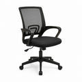 Bürostuhl Drehstuhl Schwarz Grau mit Polyester-Netzrückenlehne und Armlehnen 62 x 62 x 96-106 cm