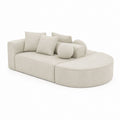 Modulares 3-Sitzer Sofa mit Recamiere Creme Polyester-Bouclé 250 x 165 x 72 cm