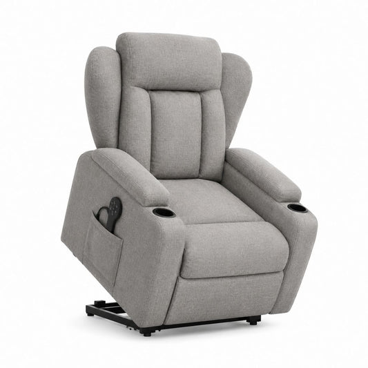 Elektrischer Relaxsessel Aufstehsessel Grau Polyester 84 x 93 x 104 cm