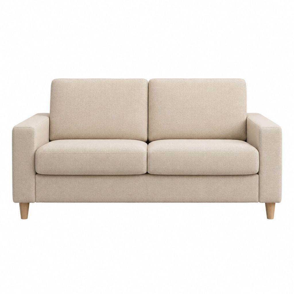 2-Sitzer Sofa Beige Polyester Rechteckig 150 x 85 x 85 cm