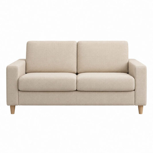 2-Sitzer Sofa Beige Polyester Rechteckig 150 x 85 x 85 cm